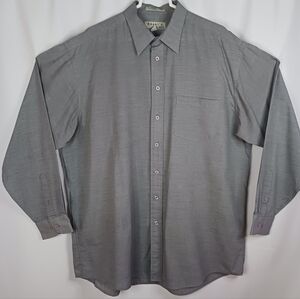Khaki's by Arrow Heathered Dark Grey Long Sleeve Dress Shirt.